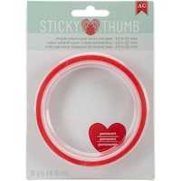 Picture of Sticky Thumb Double-Sided Super Sticky Tape, Red, .5" x 5yd