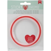 Picture of Sticky Thumb Double-Sided Super Sticky Tape, Red, .25" x 5yd