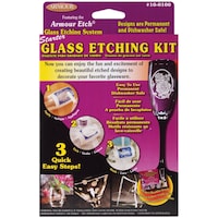 Picture of Armour Products Starter Glass Etching Kit With Stencils Glass Mirror Suncatcher