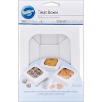 WiltonTreat Boxes, White, 4.5"x 4.5"x 1.5", Pack of 3