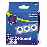 Avery Hole Reinforcements, White, Pack of 1000