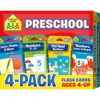 School Zone Preschool Flash Card, Pack of 4