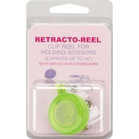 Clip-On Retracto Reel For Scissors, Neon Green