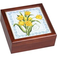 Picture of Mahogany Finish Simple Square Box, 7" x 7"