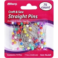 Allary Straight Pins, Size 17, Pack of 75