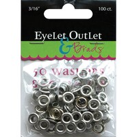 Eyelet Outlet Eyelets & Washers, QEYE-169, 3/16inch, 50 Eyelets - 50 Washers