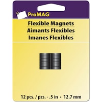 Picture of ProMag Flexible Round Magnets, 0.5inch - Pack of 12