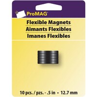Picture of ProMag Flexible Round Magnets, 12356, 0.5inch - Pack of 10