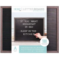 DCWV Framed Letterboard, 20x16inch - Gray Stained with Black Insert