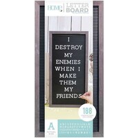 DCWV Framed Letterboard, 10x20inch - Gray Stained with Black Insert