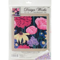 Picture of Design Works-Design Works Neeedlepoint Kit, 12x12inch - Midnight Flower