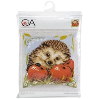 Collection D'Art Stamped Needlepoint Cushion, 15.75x15.75inch - Hedgehog