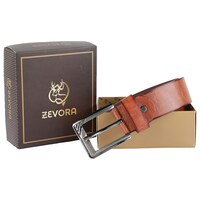 Zevora Men's Premium Solid Belt, Tan