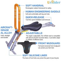 UrRider Portable Front Mount Kid Bicycle Seat, 2-6 Years(up to 60lbs)