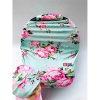 Rosy Kids Flower Print Infants Car Seat Canopy Cover with Scarf
