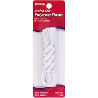 Picture of Allary Polyester Elastic, .125"X4yd, White
