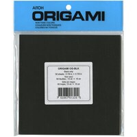 Aitoh Origami Paper, 5.875"X5.875", Pack of 50, Black