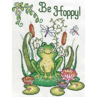 Design Works Be Hoppy (Frog) Counted Cross Stitch Kit, 8" X 10", 14 Count