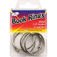 The Pencil GripBook Rings, TPG-185B, 1.25"inches, Pack of 6, Silver