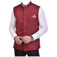 Picture of Eliq Cotton Blend Solid Vest Coat