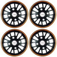 Picture of Prigan Wheel Cover For Universal Car, Black & Orange, Set of 4