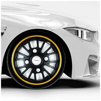 Picture of Prigan Wheel Cover For Universal Car, Black & Yellow, Set of 4
