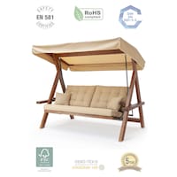 Aida 2-Seater Lyon 2400 Patio Swing with Canopy, Beige