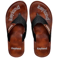 Keyland Men's Flip Flops Slippers, Brown