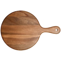 Picture of T One Woods Pure Wood Round Cutting and Chopping Serving Board, 14.75 x 10 inches