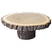 T One Woods Wooden Cake Stand With Base, 12 x 12 x 2 inches