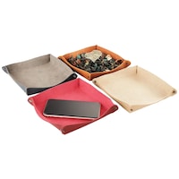 Picture of Cladd Valet Tray, Leather, Multicolour, Set of 4