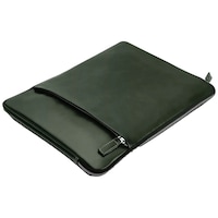 Cladd Retro Laptop Sleeves, Vegan Leather, Green & Black