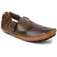 Funnel Men's Casual Slip On Sandals with Velcro Fasting, Brown