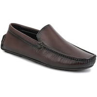 Funnel Men's PU Leather Loafer Shoes, ETPL66228, Dark Brown