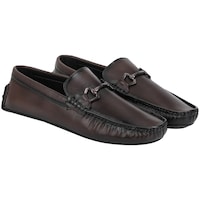 Funnel Men's PU Leather Loafer Shoes, ETPL66253, Dark Brown