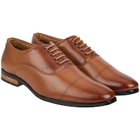 Funnel Men's PU Leather Lace Up Formal Shoes, Brown
