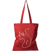 Picture of Emon Plain Cotton Shoulder Bag, Red