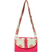 Emon Stylish Side Sling Bag, Pink & Grey