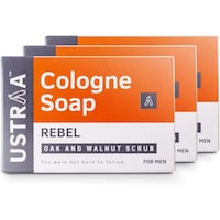 Picture of Ustraa Rebel Oak & Walnut Cologne Soap for Men, 125g, Pack of 3