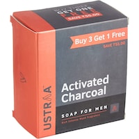 Picture of Ustraa Activated Charcoal Soap For Men, 100g, Pack of 4