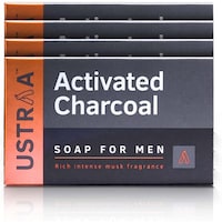 Ustraa Activated Charcoal Deo Soap For Men, 100g, Pack of 4