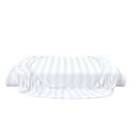 Mercury Fitted Sheet, 90GSM, White And Stripe, Carton of 45
