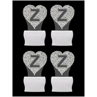 Picture of Afast 3D Illusion Z Alphabet Heart LED Night Lamp, AFST708883, White & Clear