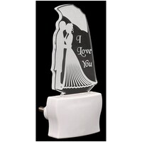 Picture of Afast 3D Illusion Sweet Couple LED Night Lamp, AFST708411, White & Clear