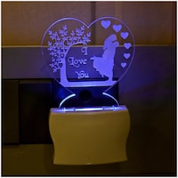 Picture of Afast 3D Illusion Couple LED Night Lamp, AFST708351, White & Clear