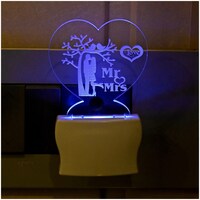 Picture of Afast 3D Illusion Sweet Couple LED Night Lamp, AFST708414, White & Clear