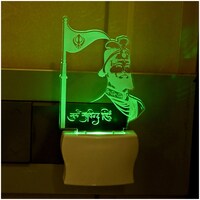 Picture of Afast 3D Illusion Guru Gobind Singh LED Night Lamp, AFST708327, White & Clear