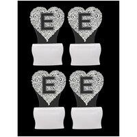 Picture of Afast 3D Illusion E Alphabet Heart LED Night Lamp, AFST786492, White & Clear