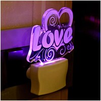 Picture of Afast 3D Illusion Love LED Wall Lamp, AFST708603, White & Clear