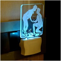 Picture of Afast 3D Illusion Proposing Couple LED Wall Lamp, AFST708621, White & Clear